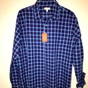 Blue/Red Casual Men’s Button Down Shirt